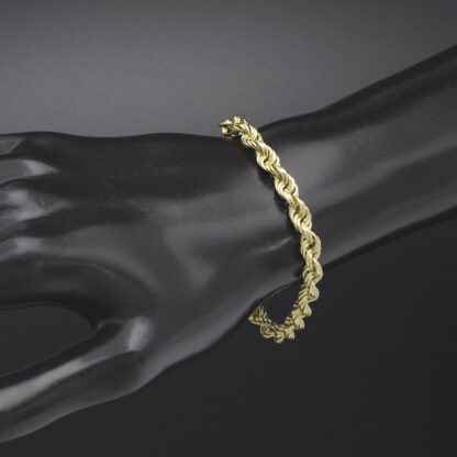 9ct Yellow Gold Rope Bracelet 7" 5.5mm - Image 3