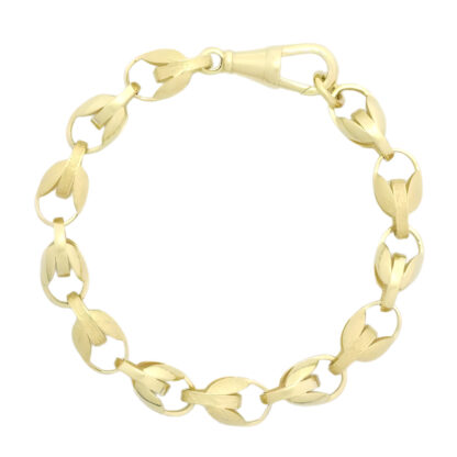 9ct Yellow Gold Tulip Bracelet 7" 7mm