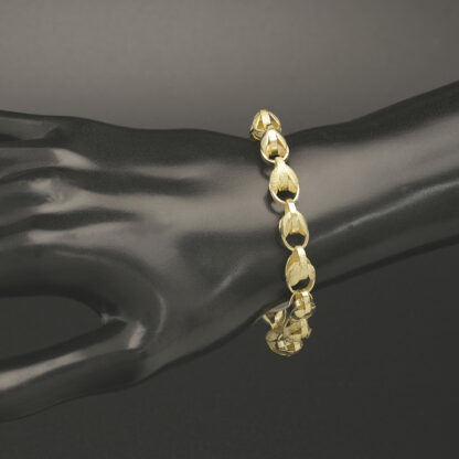 9ct Yellow Gold Tulip Bracelet 7" 7mm - Image 3