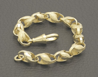 9ct Yellow Gold Tulip Bracelet 7" 7mm - Image 2