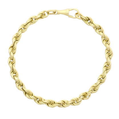 9ct Yellow Gold Rope Bracelet 8″ 5.5mm