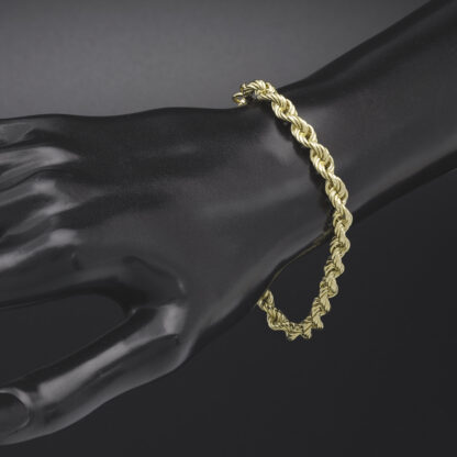 9ct Yellow Gold Rope Bracelet 8″ 5.5mm - Image 3