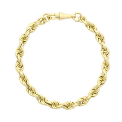 9ct Yellow Gold Rope Bracelet 7″ 5.5mm