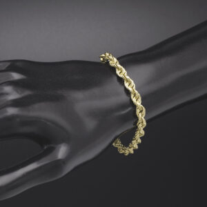 9ct Yellow Gold Rope Bracelet 7&#8243; 5.5mm