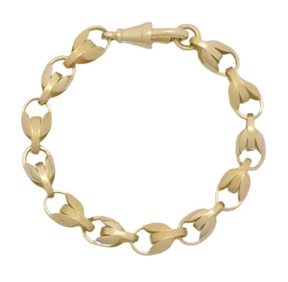 9ct Yellow Gold Tulip Bracelet 7" 7.5mm