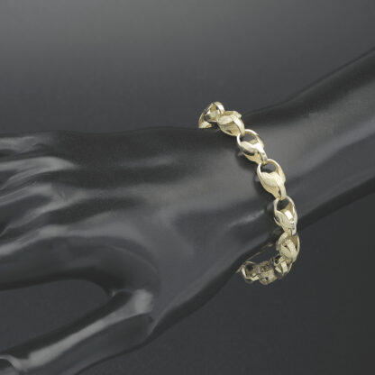 9ct Yellow Gold Tulip Bracelet 7" 7.5mm - Image 3