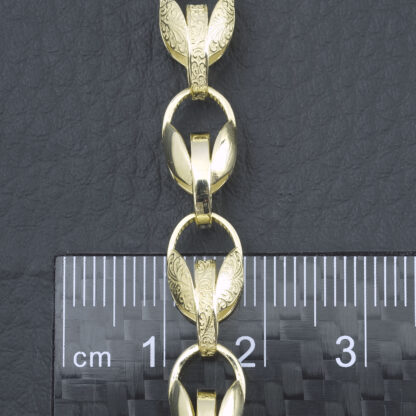 9ct Yellow Gold Tulip Bracelet 7" 7.5mm - Image 2