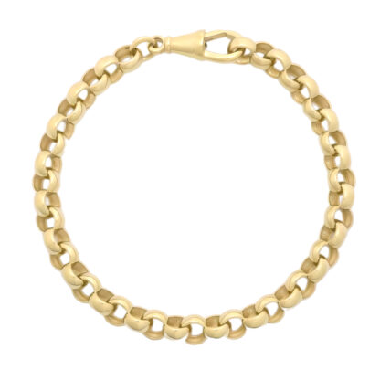 9ct Yellow Gold Plain Belcher Bracelet 7" 6mm