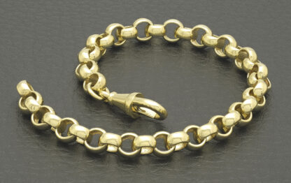 9ct Yellow Gold Plain Belcher Bracelet 7" 6mm - Image 2