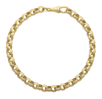 9ct Yellow Gold Belcher Bracelet 8" 6mm