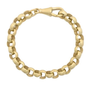 9ct Yellow Gold Plain Belcher Bracelet 5&#8243; 6mm