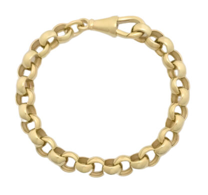 9ct Yellow Gold Plain Belcher Bracelet 5" 6mm