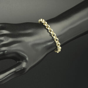 9ct Yellow Gold Plain Belcher Bracelet 7″ 6mm