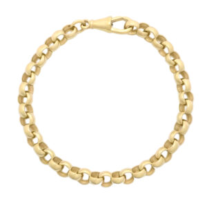 9ct Yellow Gold Plain Belcher Bracelet 7″ 6mm