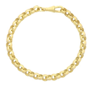 9ct Yellow Gold Gemstone Belcher Bracelet 7.5&#8243; 6mm