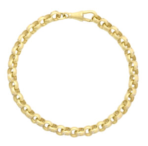 9ct Yellow Gold Gemstone Belcher Bracelet 8&#8243; 6mm