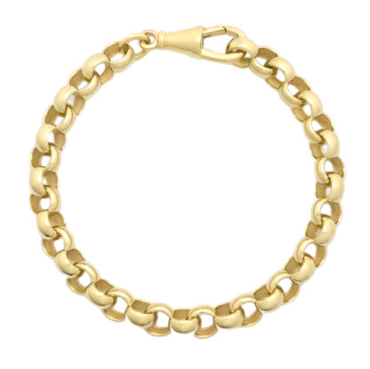 9ct Yellow Gold Plain Belcher Bracelet 6″ 6mm