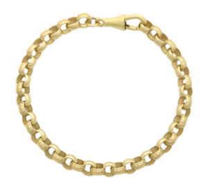 9ct Yellow Gold Patterned Belcher Bracelet 7&#8243; 6mm