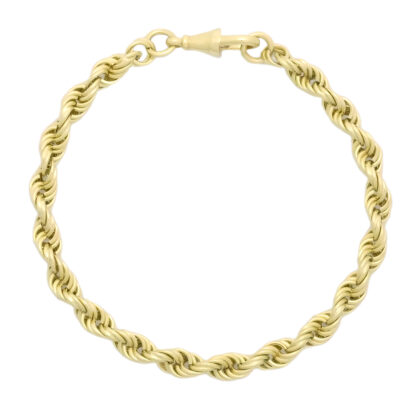 9ct Yellow Gold Rope Bracelet 8" 5.5mm