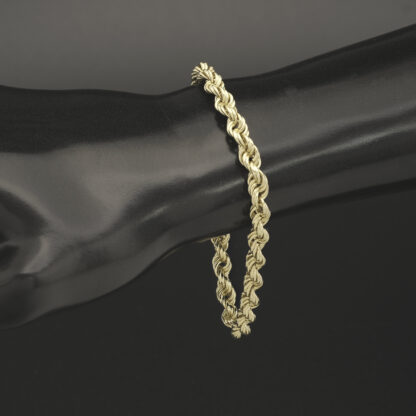 9ct Yellow Gold Rope Bracelet 8" 5.5mm - Image 4