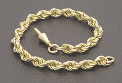 9ct Yellow Gold Rope Bracelet 8" 5.5mm - Image 3