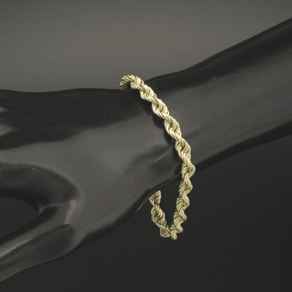 9ct Yellow Gold Rope Bracelet 7" 5.5mm - Image 3