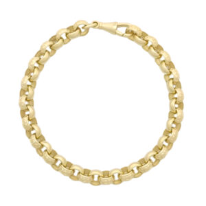 9ct Yellow Gold Patterned Belcher Bracelet 8&#8243; 7mm