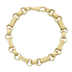 9ct Yellow Gold Gypsy Link Bracelet 8&#8243; 8.5mm