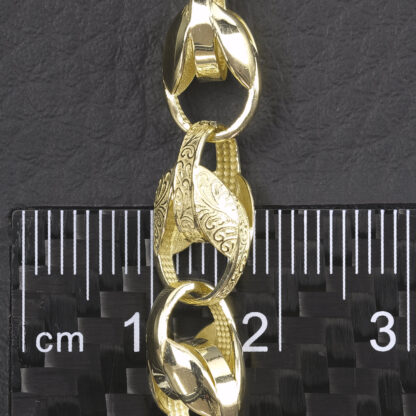 9ct Yellow Gold Tulip Bracelet 6.5" 7mm - Image 4