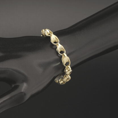 9ct Yellow Gold Tulip Bracelet 6.5" 7mm - Image 3