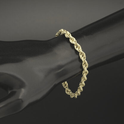 9ct Yellow Gold Rope Bracelet 7.5" 5.5mm - Image 3