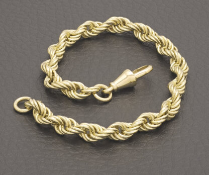 9ct Yellow Gold Rope Bracelet 7.5" 5.5mm - Image 2