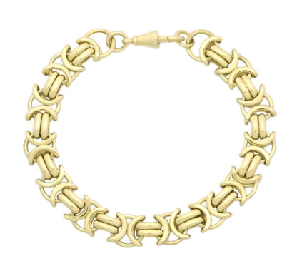 9ct Yellow Gold Byzantine Bracelet 7.5" 10mm