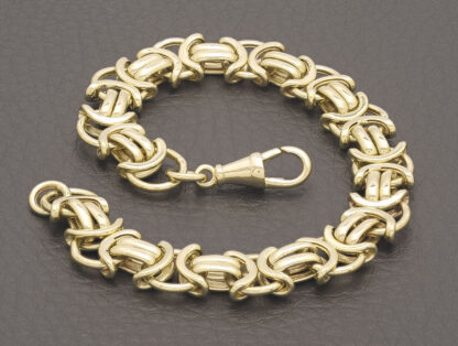 9ct Yellow Gold Byzantine Bracelet 7.5" 10mm - Image 2