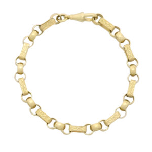 9ct Yellow Gold Gypsy Link Bracelet 8&#8243; 6.5mm