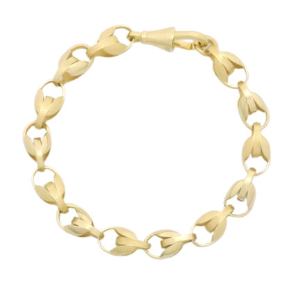 9ct Yellow Gold Tulip Bracelet 7.5" 7mm