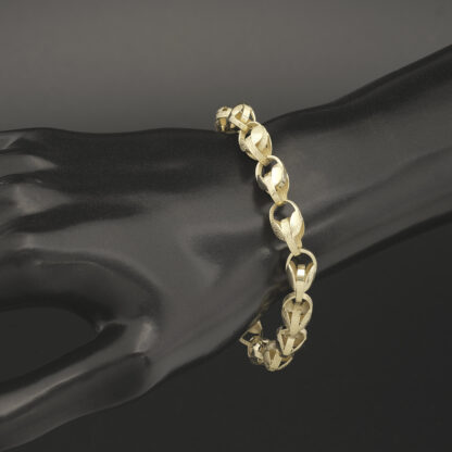 9ct Yellow Gold Tulip Bracelet 7.5" 7mm - Image 3