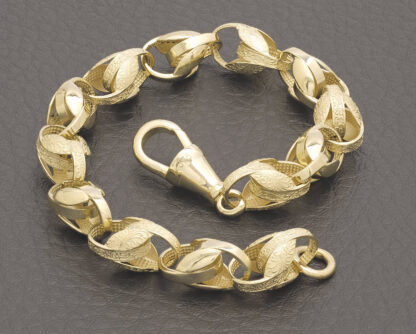 9ct Yellow Gold Tulip Bracelet 7.5" 7mm - Image 2