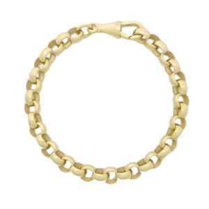 9ct Yellow Gold Belcher Bracelet 6″ 6mm