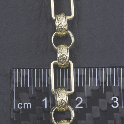 9ct Yellow Gold Gypsy Link Bracelet 8" 6.5mm - Image 4