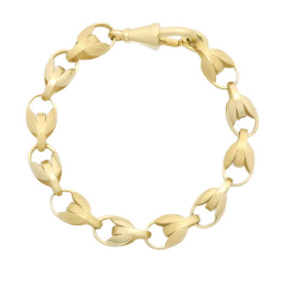 9ct Yellow Gold Tulip Bracelet 6.5" 7mm