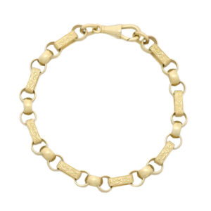 9ct Yellow Gold Gypsy Link Bracelet 7&#8243; 6.5mm