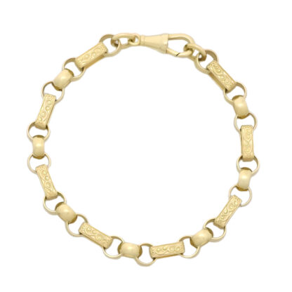 9ct Yellow Gold Gypsy Link Bracelet 7" 6.5mm