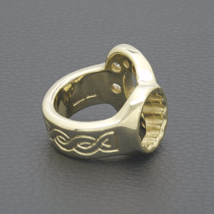 9ct Yellow Gold Gemstone Spanner Ring - Image 3