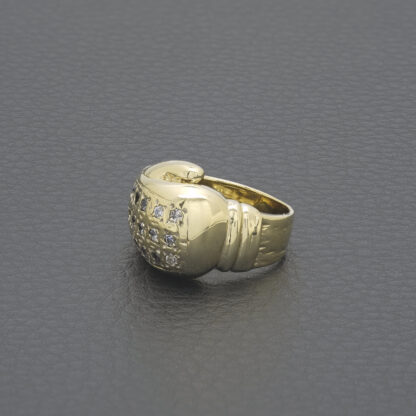 9ct Yellow Gold Cubic Zirconia Boxing Glove Ring - Image 3