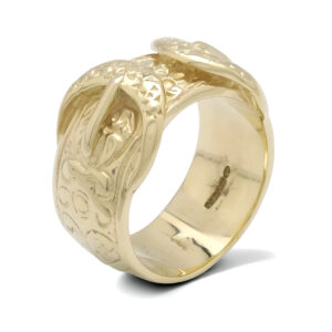 9ct Yellow Gold Double Buckle Ring