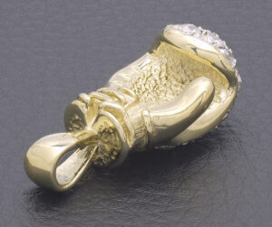 9ct Yellow Gold CZ Boxing Glove Pendant