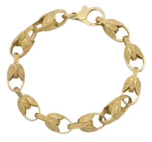 9ct Yellow Gold Tulip Bracelet 10″ 12mm