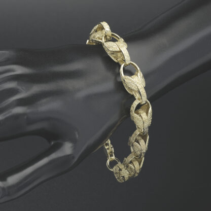 9ct Yellow Gold Tulip Bracelet 10″ 12mm - Image 3