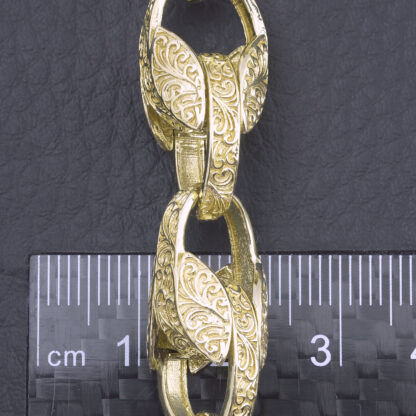 9ct Yellow Gold Tulip Bracelet 10″ 12mm - Image 4
